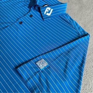 Footjoy Shirt Mens Medium Stripe athletic Golf Performance Pro Tour Issued Polo